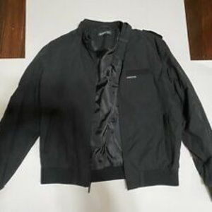 Vintage Black Members Only Jacket Nylon sz Large.